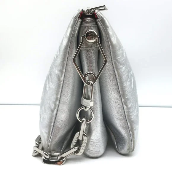 LOUIS VUITTON COUSSIN PM SHOULDER BAG SILVER MONOGRAM EMBOSSED LEATHER CROSSBODY - Picture 4 of 12